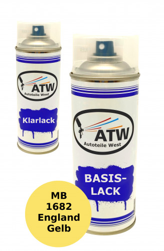 Autolack für Mercedes Benz 1682 England Gelb+400ml Klarlack Set